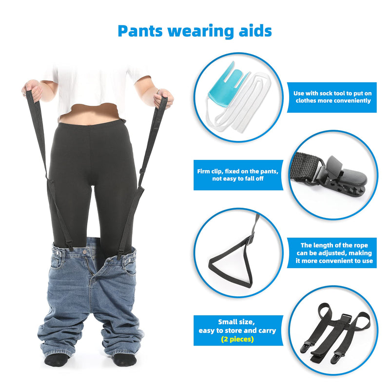 Hip Replacement Kit - Including Sock Aid, Leg Lifter Strap and Pants Assist for Easy Movement and Comfort After Surgery. Perfect for Recovery!