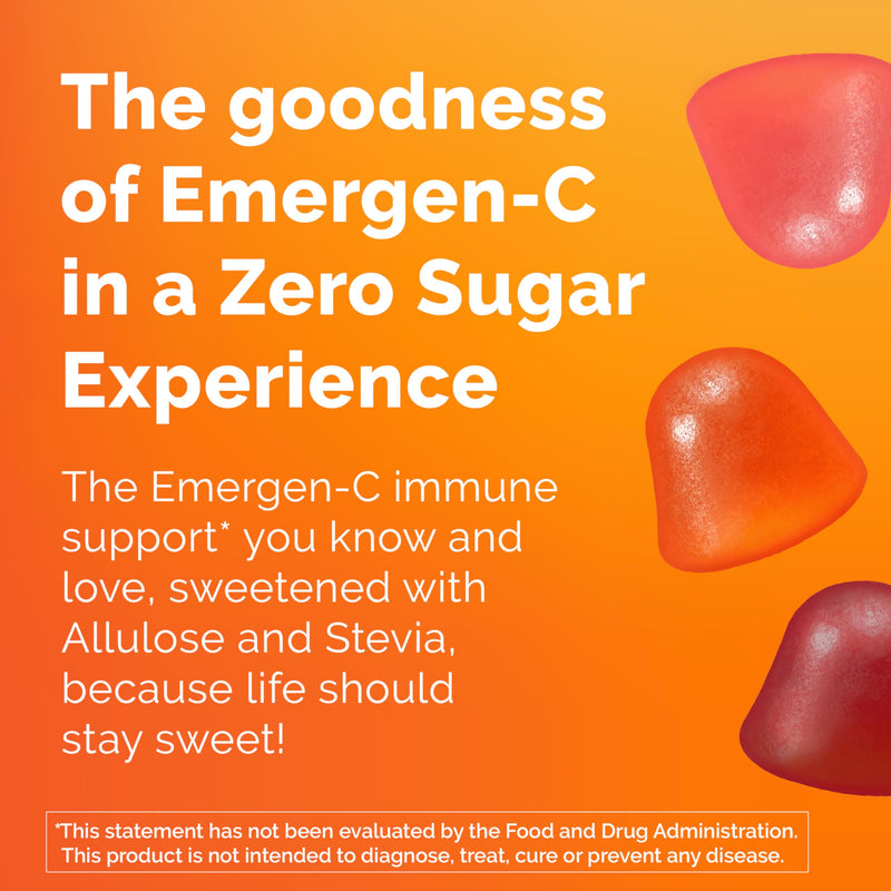 [Australia] - Emergen-C Zero Sugar Immune Support Adult Gummies 36 Count 