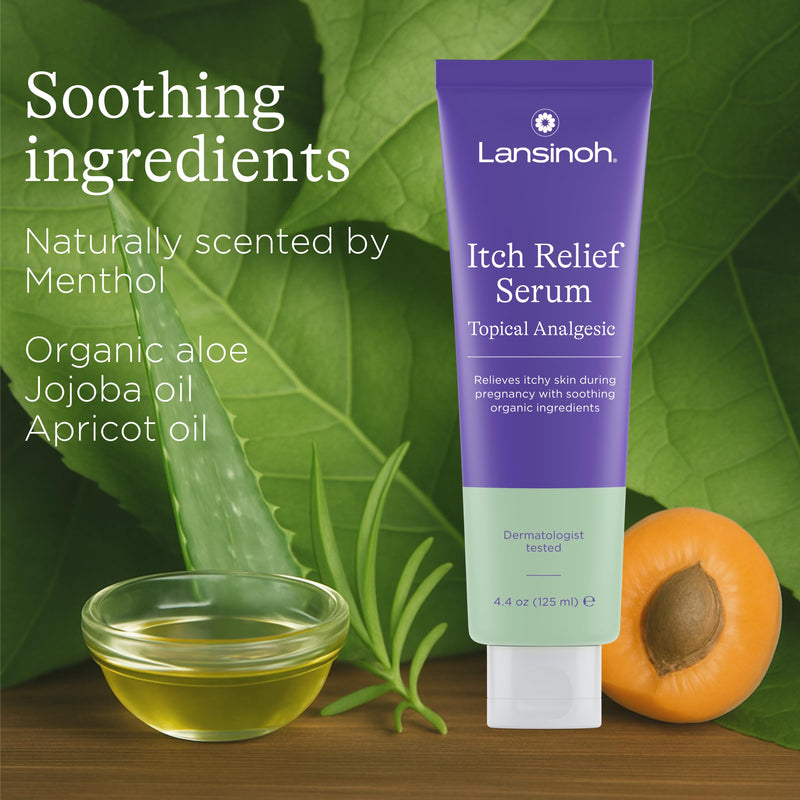 [Australia] - Lansinoh Anti-Itch Serum for Pregnant Moms, Itchy Skin Care, Cream for Pregnancy, Prenatal & Postnatal Skin Care, Safe for First Trimester, Pregnancy Essentials, 4.4 Ounces 