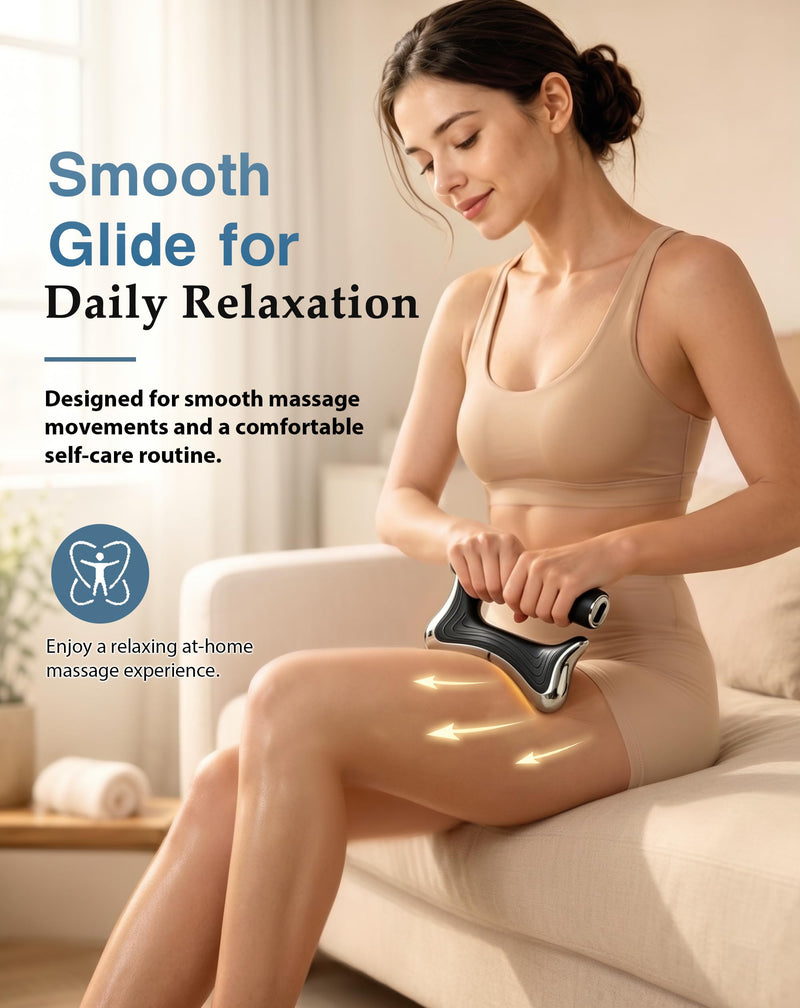 Electric Heated Muscle Scraper Tool, 3-in-1 Gua Sha Massage Tool and Fascia Scraper with Heat and Vibration, Portable Rechargeable Body Massager for Neck, Back, Shoulders, Legs and Arms