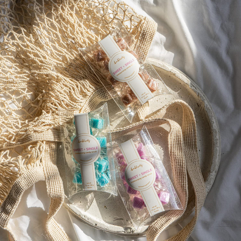 [Australia] - Bonblissity Sugar Scrub Candy 36pcs, For Exfoliating Hands, Feet Turns into Lotions l Lavender Luxury, Ocean Mist, Vanilla Brown Sugar 