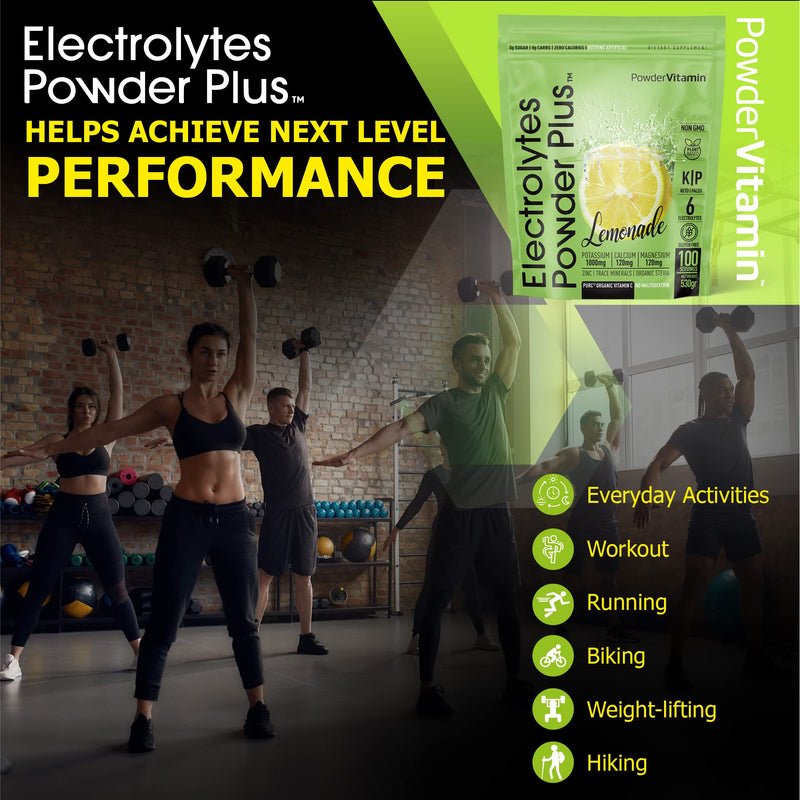 [Australia] - Electrolytes Powder Plus Keto, Lemonade (100 Servings) 0 Sugar, No Maltodextrin,1000mg Potassium,120mg Calcium,120mg Magnesium,Organic Vitamin C,Zero Calories, Energy Hydration Powder 