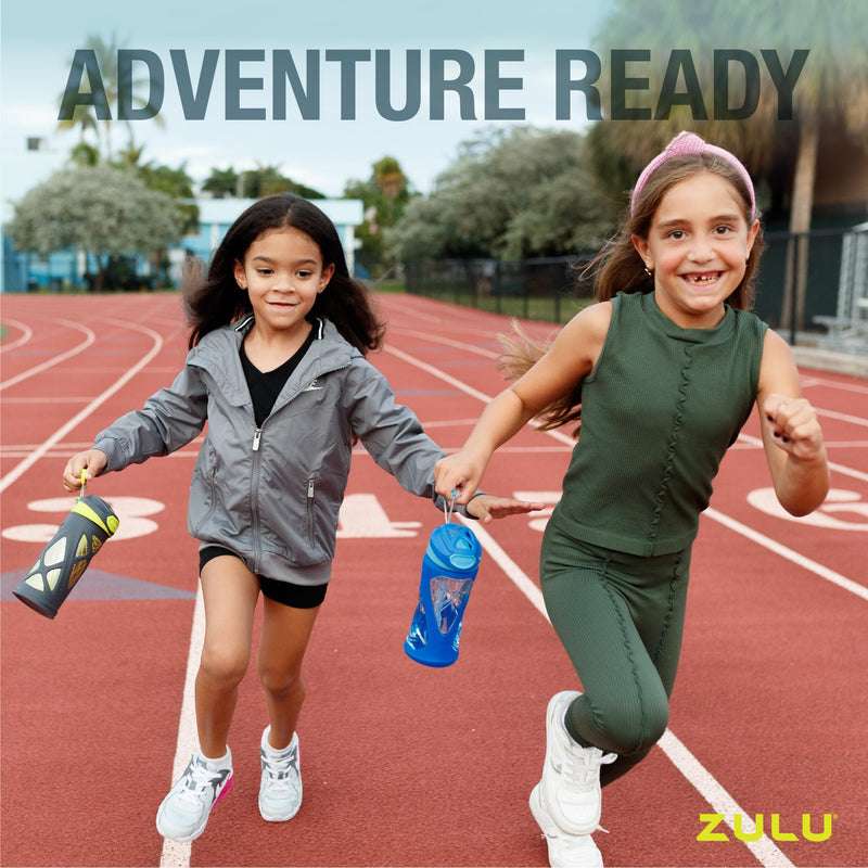 [Australia] - ZULU Torque 16oz Plastic Kids Water Bottle with Silicone Sleeve and Leak Purple Single 