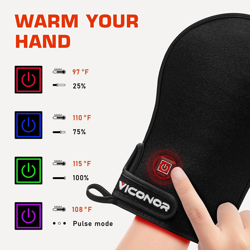 [Australia] - Red Light Therapy Device for Hands, Infrared-Light-Therapy-Gloves Finger Wrist, Led Near Infrared Carpal Tunnel Black2 