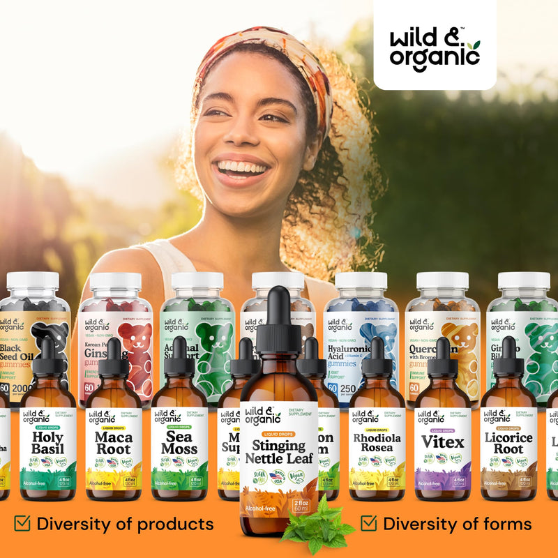 [Australia] - Wild & Organic Stinging Nettle Leaf Extract Drops - Urinary Tract Support - Liquid Stinging Nettle Supplement - Urtica Dioica Tincture - 2-Month Supply - Vegan, Sugar & Alcohol-Free - 2 fl oz 2 Fl Oz (Pack of 1) 