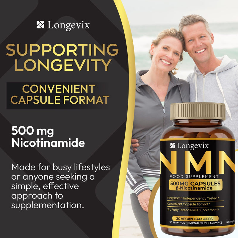 Vitamin B3 (Nicotinamide) 500 mg Capsules | Energy & Metabolism Support | 30 Vegan Capsules