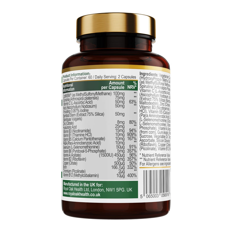 Hair, Skin & Nails - 60 Vegan Capsules - UK Made