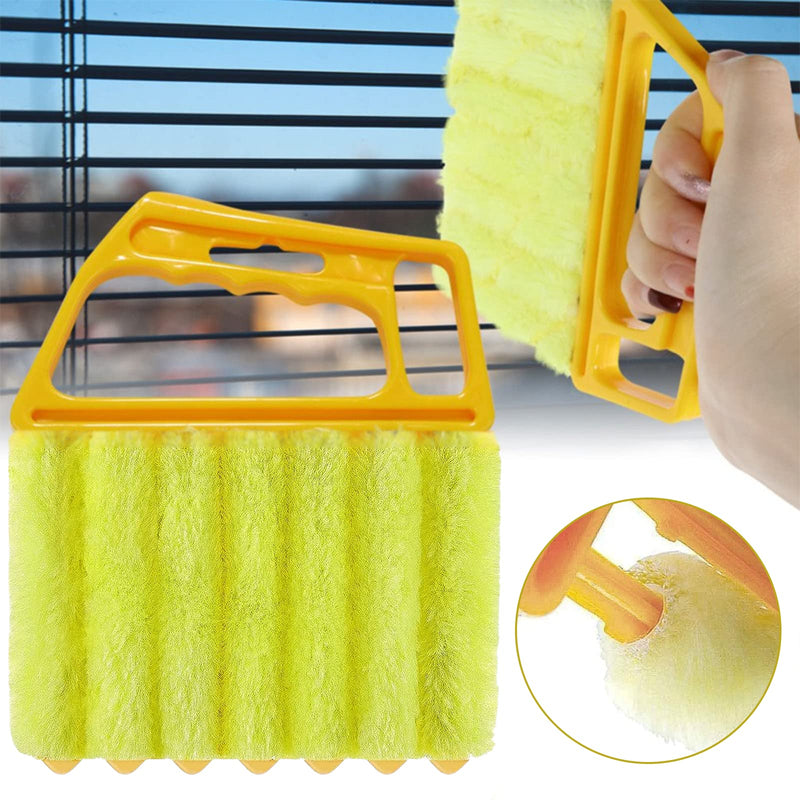 [Australia] - AOCEAN 2 Pcs Blind Cleaner Duster Tool 7-Finger Dusting Cleaner Tool for Window & Air Conditioner Handheld Mini Duster Brush for Wood Blinds Dust Dirt 2pcs 
