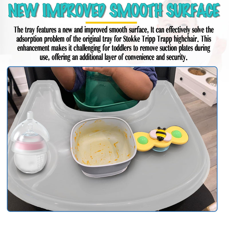 [Australia] - High Chair Tray Cover Compatible with Stokke Tripp Trapp Chair with Cup Holder - Smooth Surface and Strong Suction - Made with Food-Safe Plastic (BPA BPS BPF Lead Phthalate Free) - Clear 