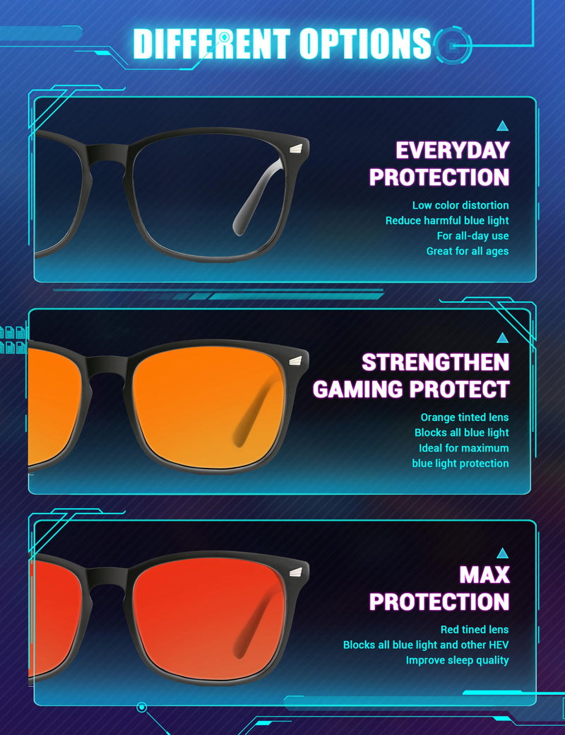 [Australia] - TIJN Sleep Glasses with Blue Green Light Blocking, Red Light Lens for Computer Gaming, Screen Fatigue & UV Protection (02)-(max Protect- Red Lens) Black 