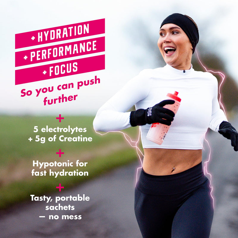 HIGH5 Zero+ Creatine & Electrolytes Hydration Sachets - Sugar Free Electrolytes Powder with 5g Creatine Monohydrate for Performance, Power & Focus - Rehydration Sachets (Berry, 16 x 11.5g) Berry