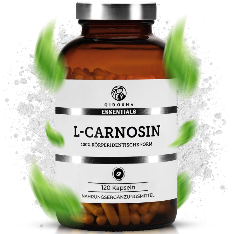 [Australia] - QIDOSHA® L-carnosine capsules high dosage, 120 capsules in a pharmacist jar, 500mg/capsule, vegan, laboratory tested, German production 
