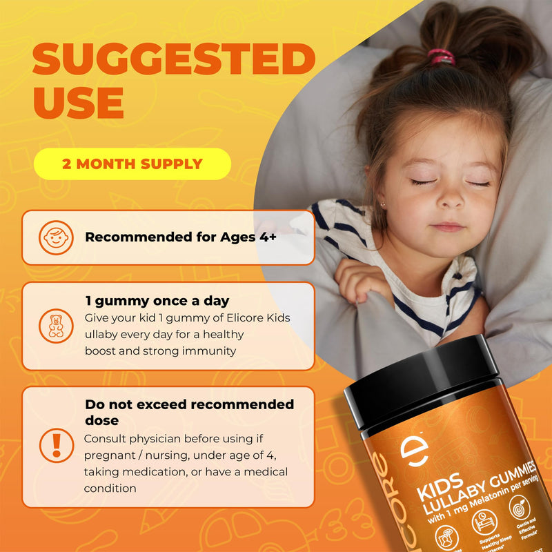 Premium 1 mg Melatonin Gummies Kids – Kids Sleep Gummies with Vitamin B6 and Strawberry Flavor – Children's Melatonin Gummies 3 in 1 Complex for Deep Sleep – 2 Month Supply Healthy Sleep