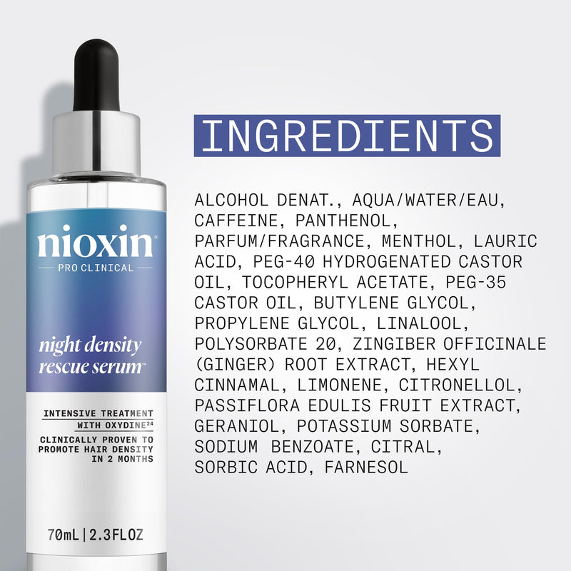 Nioxin Hair Thickening Serum | Night Density Rescue Serum | Density Defend Diamax Advanced | For Thicker, Fuller-Looking Hair | Against Breakage