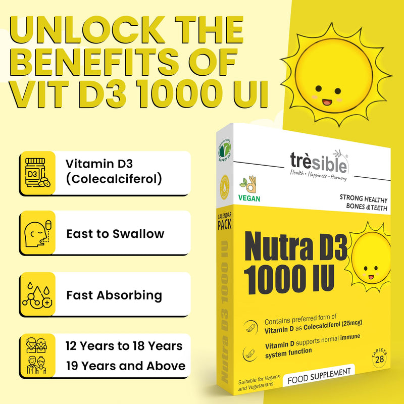 Vitamin D 1000IU Tablets (3-Month Supply) - High Strength Vitamin D Tablets to Support Immune System, Teeth, Bones, and Muscles - 84 Count Vitamin D3 1000 IU Tablet for Children and Adults 1 count (Pack of 84)