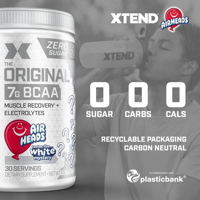 [Australia] - Xtend XTEND Original BCAA Powder Airheads Candy Flavor, 7g BCAA and 2.5g L-Glutamine, Sugar Free Post Workout Muscle Recovery Drink with Amino Acids for Men & Women, 30 Servings 