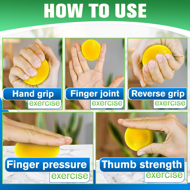 [Australia] - 4Pcs Squeeze Balls for Hand Therapy - Hand Exercise Balls for Arthritis Hand Therapy Balls for Arthritis Hand Squeeze Ball for Hand Therapy Stress Balls for Adults - Squeeze Ball for Hand Strength 