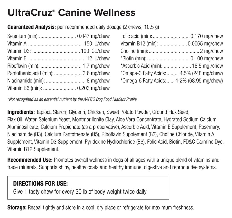 UltraCruz Canine Wellness Supplement for Dogs, 60 Tasty Chews - PawsPlanet Australia