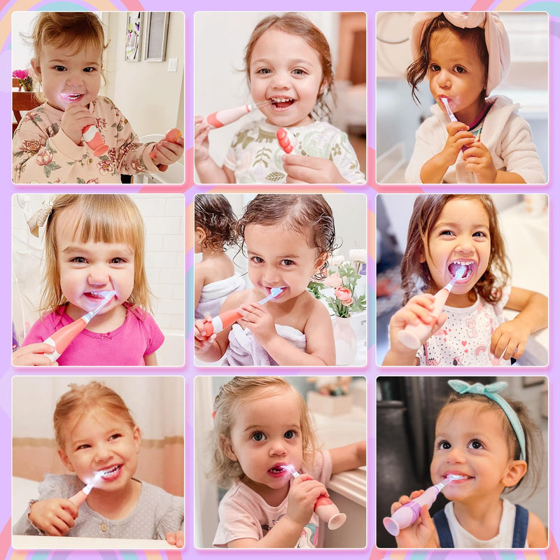 [Australia] - Papablic Toddler Sonic Electric Toothbrush Kids for Ages 1-3 Years, Baby Electric Toothbrush with Cute Unicorn Cover and Smart LED Timer, 4 Brush Heads (Arya) 4 Brush Heads Arya 