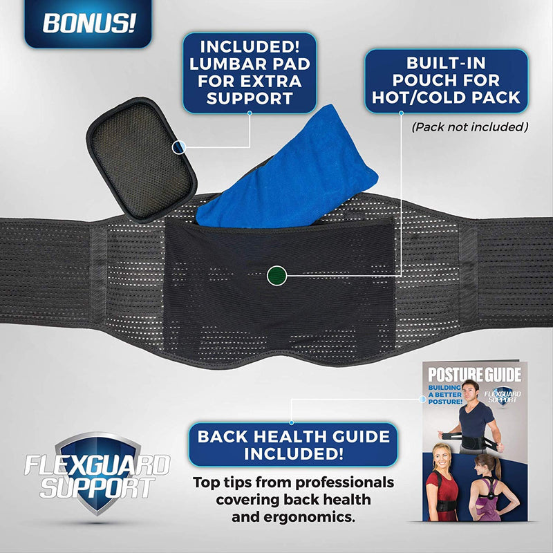 [Australia] - Back Brace - Back Support Belts for Men Women, Compression Lower Back Brace for Pain Relief, Strained Muscles, Breathable Lumbar Belts with Functional Pocket for Sciatica (XL) X-Large (Pack of 1) 