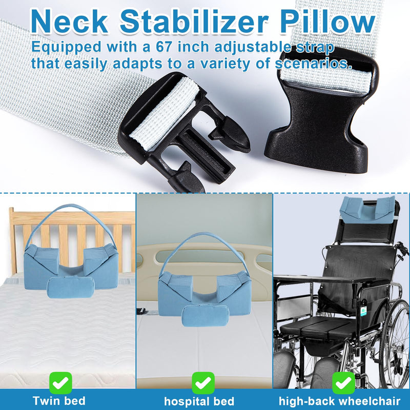 [Australia] - Neck Stabilizer for Sleeping, Wheelchair Headrest, Head Positioning Pillow to Keep Head Straight, Support Pillows for Sleeping Upright, Back Sleeping Pillow for Adults, Elderly, Bedridden 