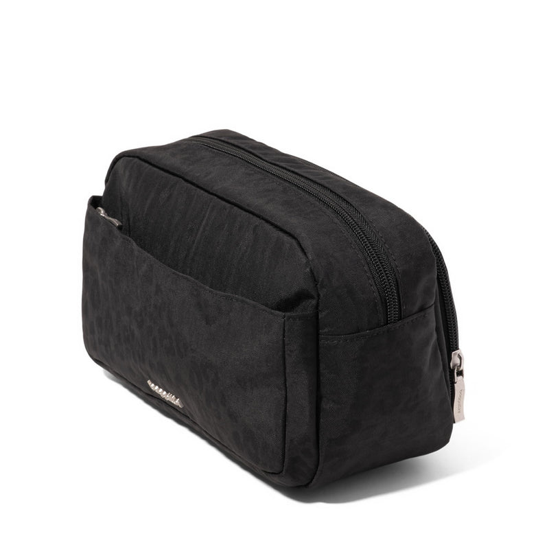 Baggallini Pocket Cosmetic With Brush Organization One Size Black Cheetah Emboss