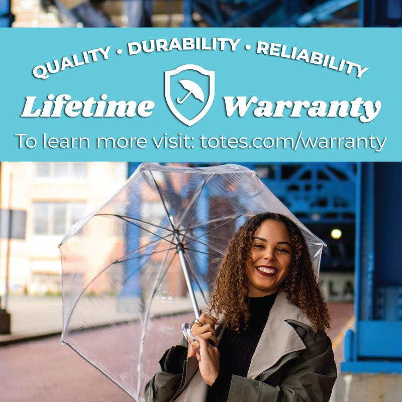 Totes Adult Bubble Umbrella with Dome Canopy and Lightweight Wind and Rain Protection Iridescent - 1pk 51 inches