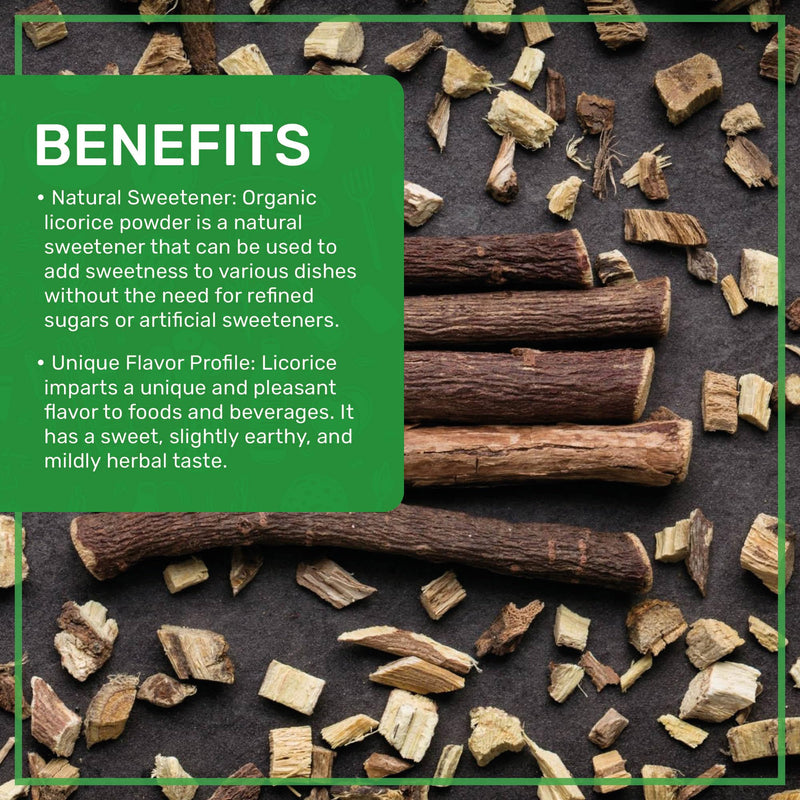 [Australia] - Jiva Organics Licorice Root Powder 1 Pound Bulk Bag (16oz) - Glycyrrhiza glabra - Mulethi - Yashtimadhu - Non-GMO 