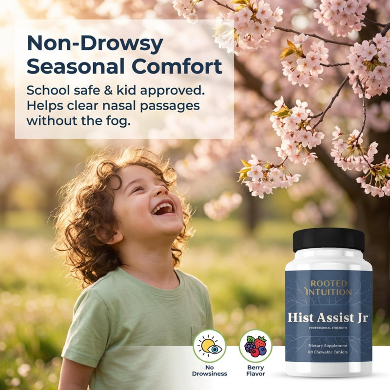 Hist Assist Jr – Kids Chewable Seasonal Support with Quercetin, NAC, Bromelain & Vitamin C | Tasty Berry Flavor | Non-GMO, Gluten Free | 60 Chewable Tablets