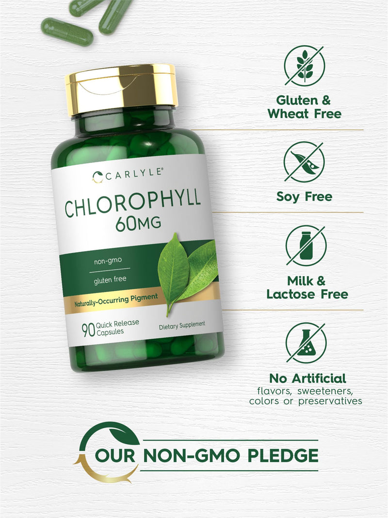 [Australia] - Carlyle Chlorophyll Pills | 90 Capsules | Naturally Occurring Pigment | Chlorophyll Concentrate Supplement | Non-GMO, Gluten Free Complex 