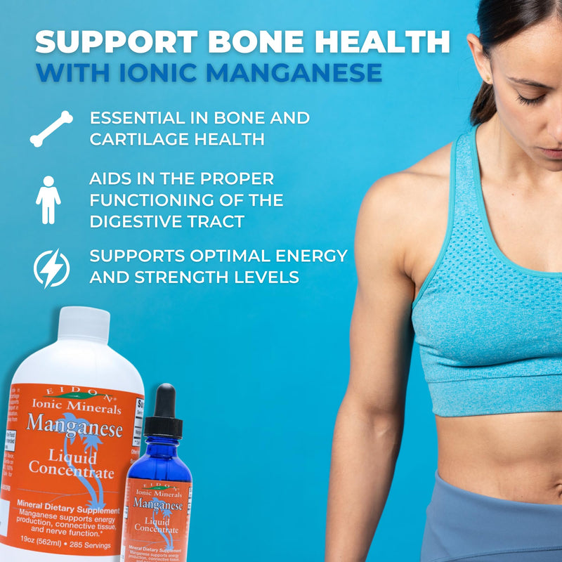 [Australia] - Eidon Ionic Minerals Liquid Manganese - Manganese Chloride Drops Supplement, Mineral Drops for Water, Supports Bone and Cartilage Health, Energy and Strength, Proper Digestive Tract Function, 2 oz 