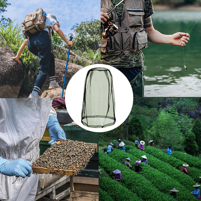 [Australia] - YIUWOD 2 pieces mosquito net head - hat with mosquito net - mosquito protection head - suitable for fishing, gardening, camping, hiking, pest control, comes with carrying bag 