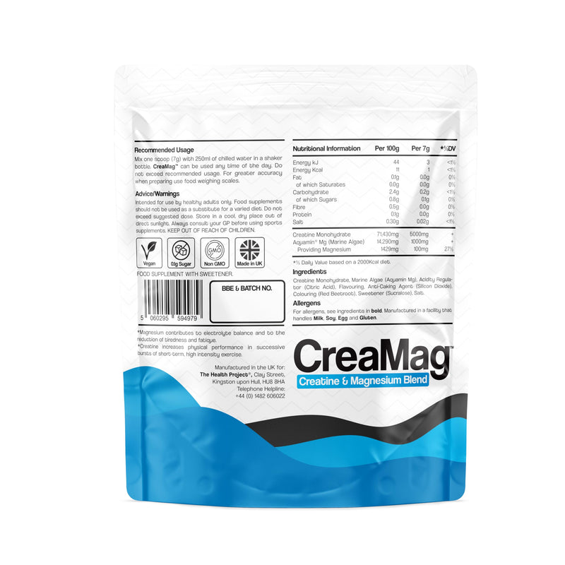 CreaMag 420g. Creatine Monohydrate Powder with Natural Magnesium, Cherries & Berries Flavour. Vegan Friendly & Zero Sugar. Promotes Muscle, Bone & Immune Health.