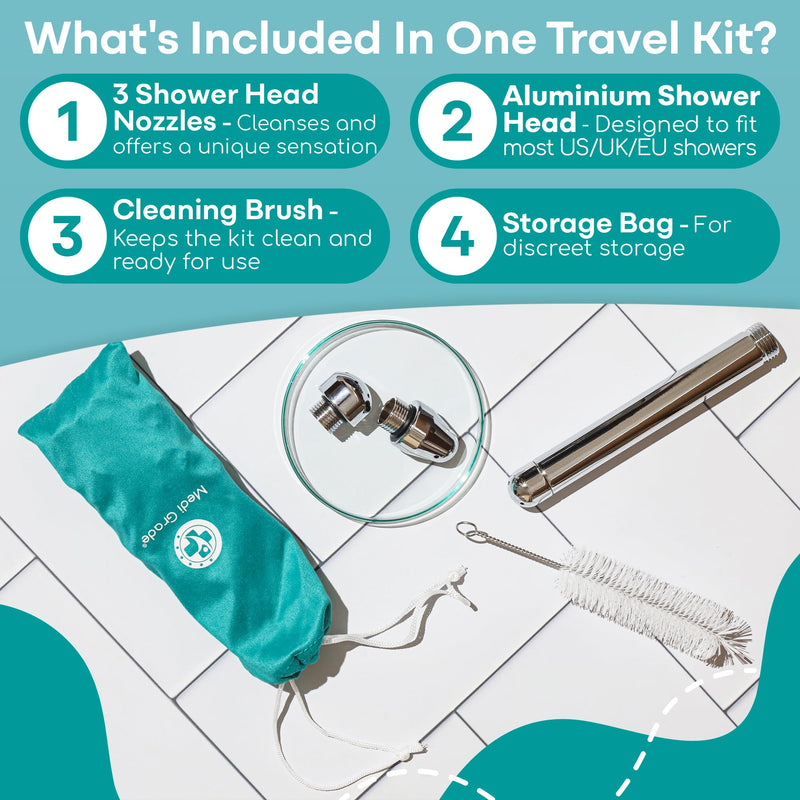 [Australia] - Shower Douche Nozzle for Men & Women ‚Äì Intimate Cleansing System with Easy Installation, Velvet Storage Bag, Cleaning Brush & Cloth ‚Äì Hygienic Douche for Men 