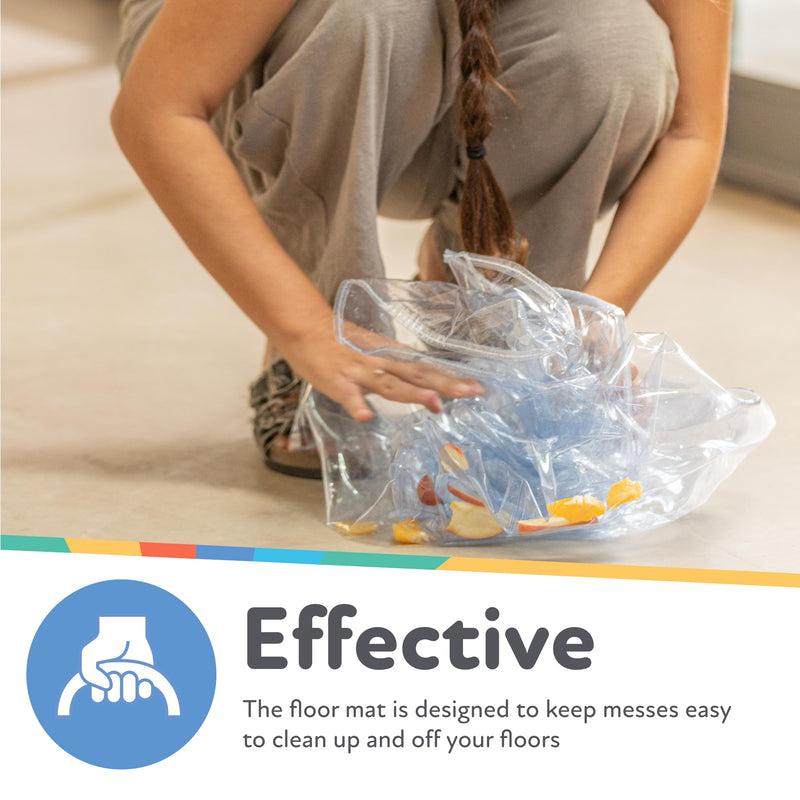 [Australia] - Nuby High Chair Square Floor Mat - Waterproof and Clear Floor Mat - Protects Floor from Spills and Messes - 49.5" x 49.5" 