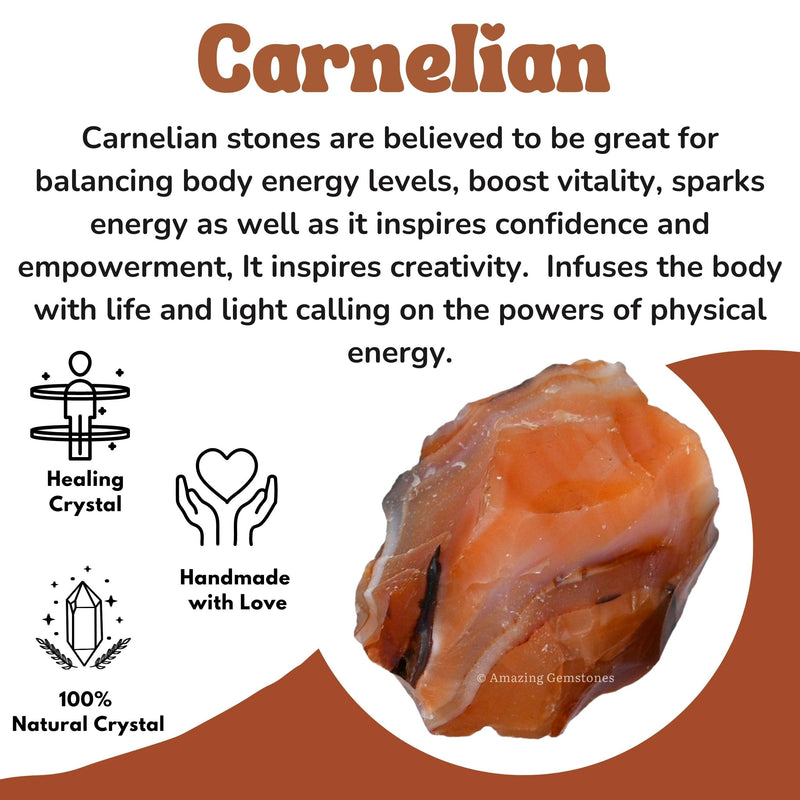 [Australia] - 2 Pieces Carnelian Raw Crystals and Healing Stones, Natural Rocks for Tumbling and DIY Raw Stones and Crystals 2 Pieces 
