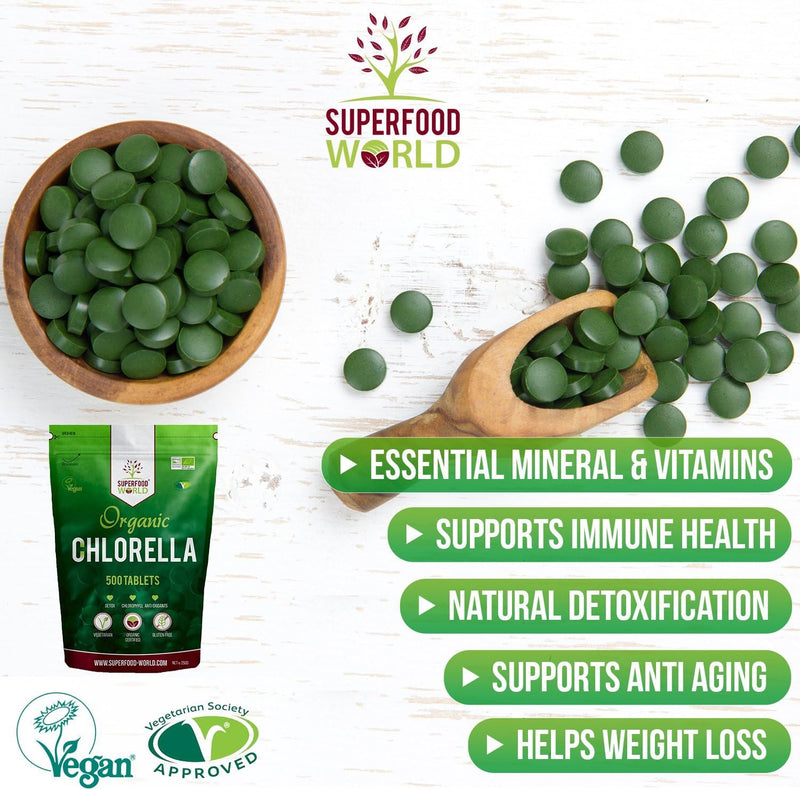 Nutrality Organic Contaminant-Free Chlorella Tablets from Taiwan, 250mg, 400 Count, 80 Days Supply, Natural Green Superfood and Immune Defense Booster Detoxifying Algae