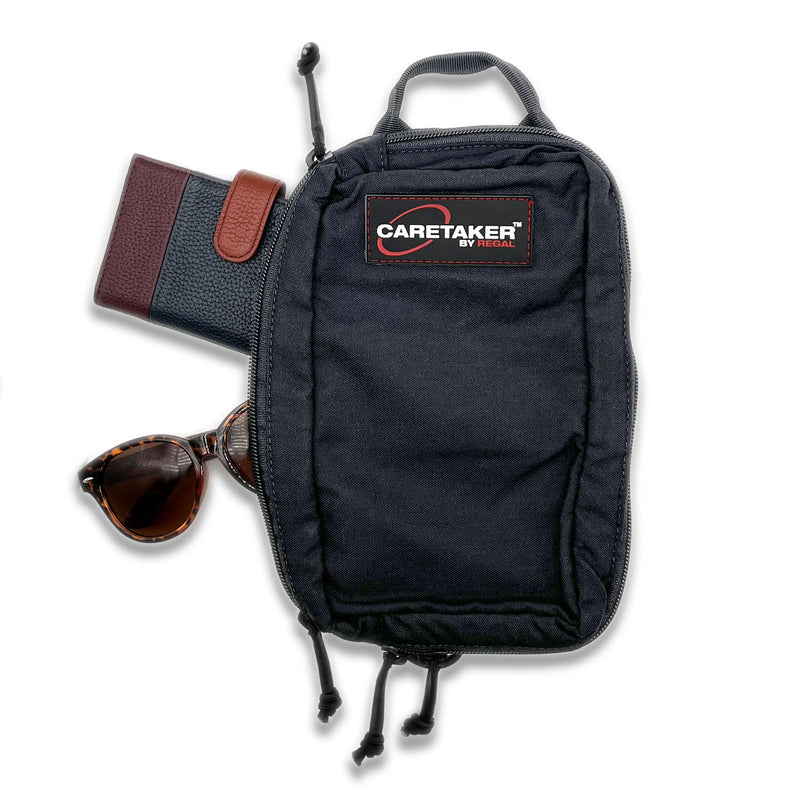 Travel Pouch - Lightweight Portable Storage with Multiple Dividers and Pockets – 10”x8”x1.5” – Black Cordura