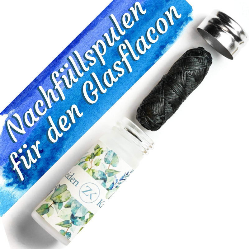 [Australia] - Dental floss campaign Vegan Bamboo - Polyester Natural Organic dental floss without plastic Waxed with activated carbon - Sustainable, environmentally friendly, refillable in a glass bottle - Zero waste life (refill 4 x 30 m) Refill 4 x 30 m 