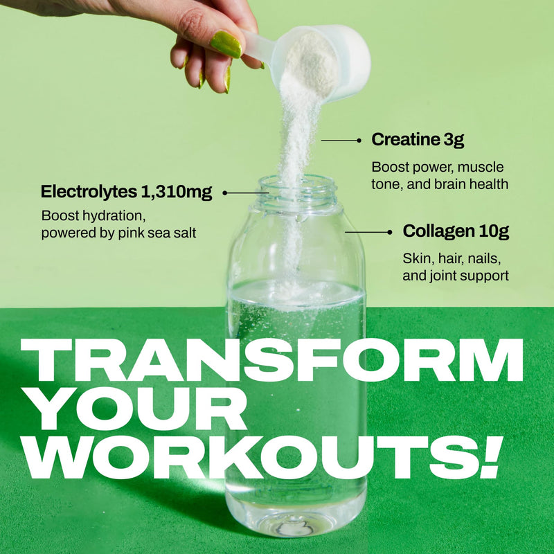 [Australia] - Harlo - Raspberry Salt Electrolyte Drink Mix with Bovine Collagen & Creatine- Creatine Monohydrate Powder - Energy Drink Powder - Pre Workout Powder - Sugar Free Energy Drinks - Post Workout Recovery 