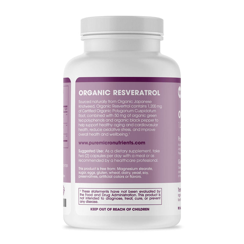 [Australia] - Organic Resveratrol Supplement 1200mg - Extra Strength Formula for Anti Aging, Heart & Immune Health - 90 Vegan Capsules with 99% Trans-Resveratrol, Green Tea Leaf & Black Pepper 90 Count (Pack of 1) 
