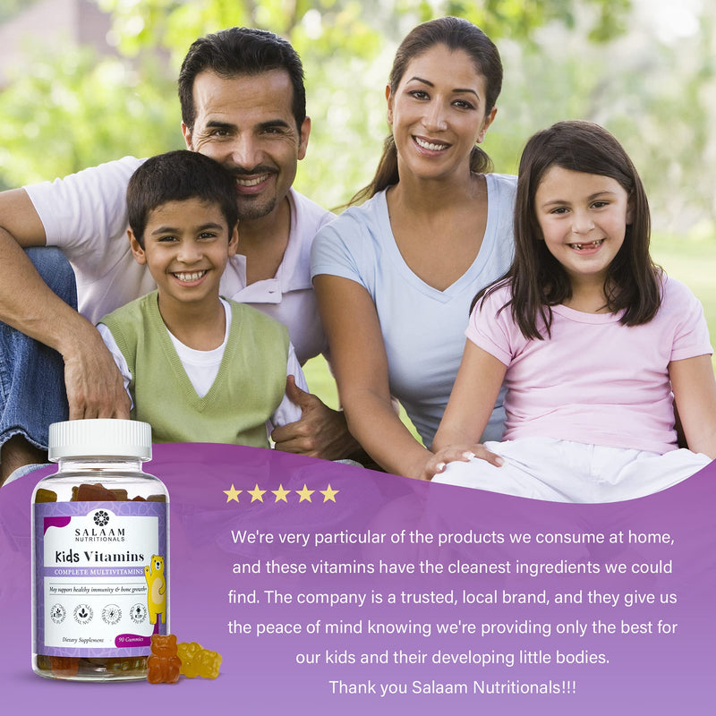 Salaam Nutritionals - Multivitamins, Multivitamins for Kids, Gummy Vitamins with 13 Essential Vitamins + Minerals, Bone and Immunity Support, 90 Count, 1 Pack Multivitamins 1pack