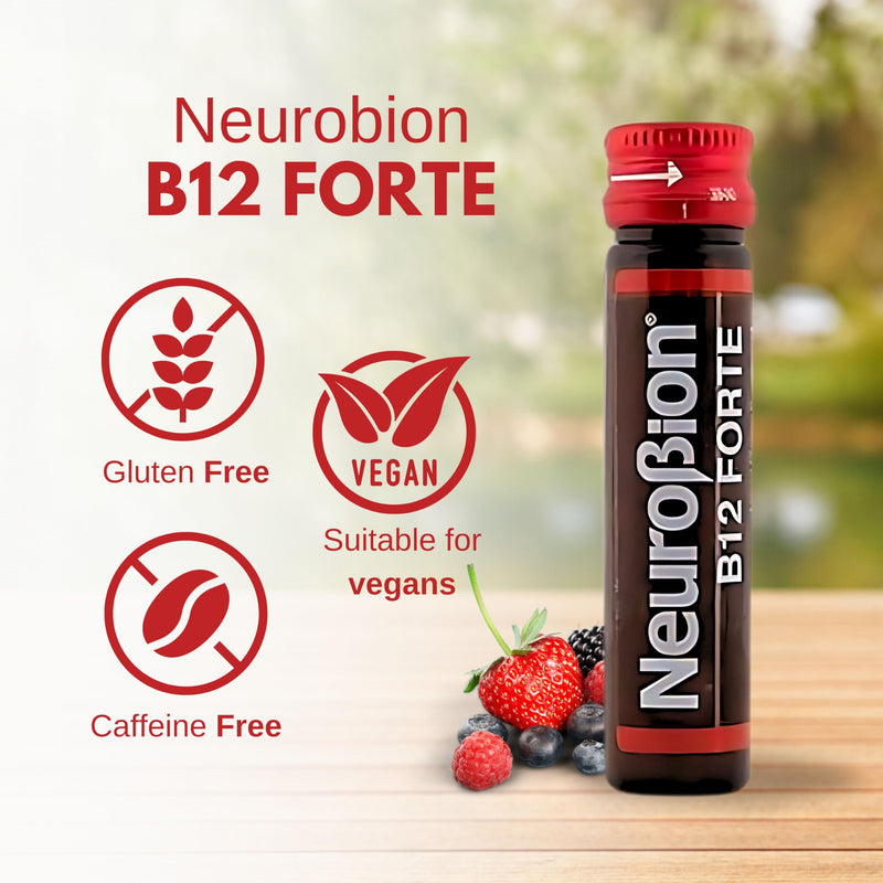 Neurobion Forte Vitamin B12 Methylcobalamin B6 B2 Niacin Liquid Shots Daily Energy & Nervous System Support Complex Easy Oral Drinkable10 Vials
