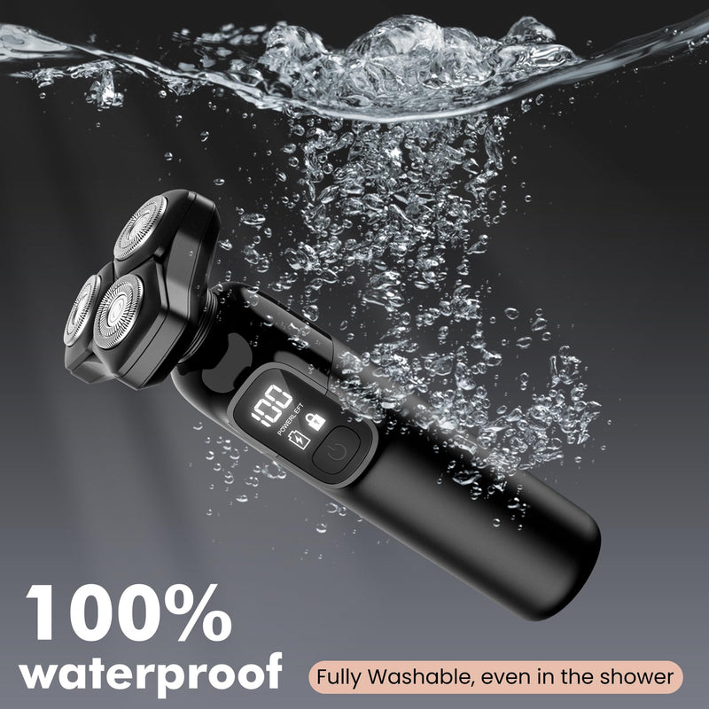 [Australia] - Electric Razor for Men Flynth 3-in-1 Cordless Shaver 3-Blade Rotary Shavers Wet/Dry for Beard Nose & Face, IPX7 Waterproof Fast Charge Travel Trimmer Grooming Set 