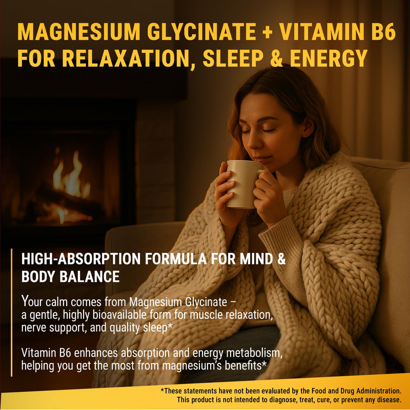 Magnesium Glycinate Gummies 500mg with Vitamin B6 100mg for Adults and Kids - High Absorption | Non-GMO | No Gluten | Stress Relief | Sleep & Relaxation | Muscle & Heart Support | Natural & Vegan