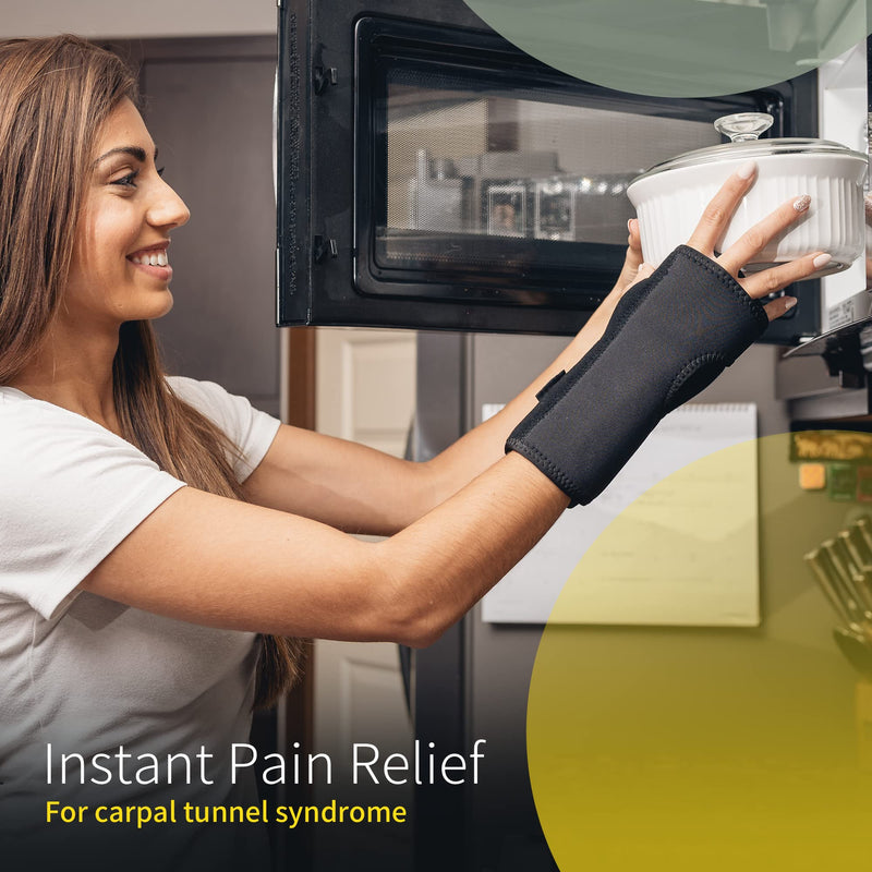 BraceUP Carpal Tunnel Wrist Brace Night Support Lightweight Splint with Cushioned Pads, Night Sleep Wrist Support Brace for Pregnancy, Hand Support, and Tendonitis Arthritis Pain Relief One Size