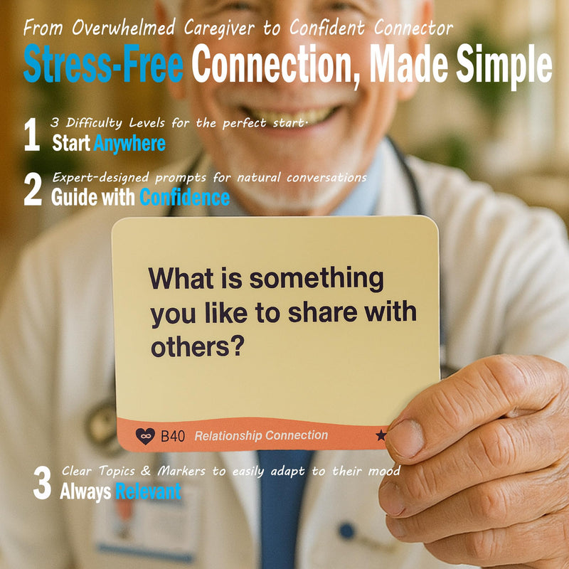 [Australia] - Conversation Cards for Dementia & Alzheimer's - 240 Prompts to Rediscover Their Story & Break Through The Silence | A Bridge to Meaningful Conversation & Joy for Caregivers Standard Edition 