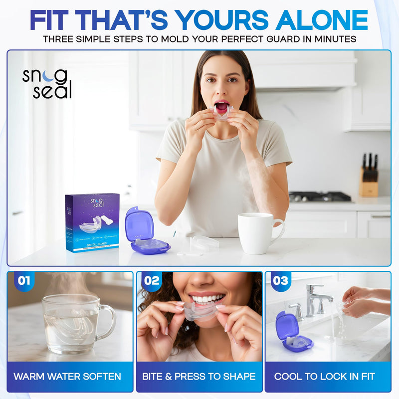 [Australia] - Dental Guard 2-Pack – Reusable BPA-Free Medical-Grade Material – Custom Fit – Nighttime Teeth Grinding Protection for Men and Women 