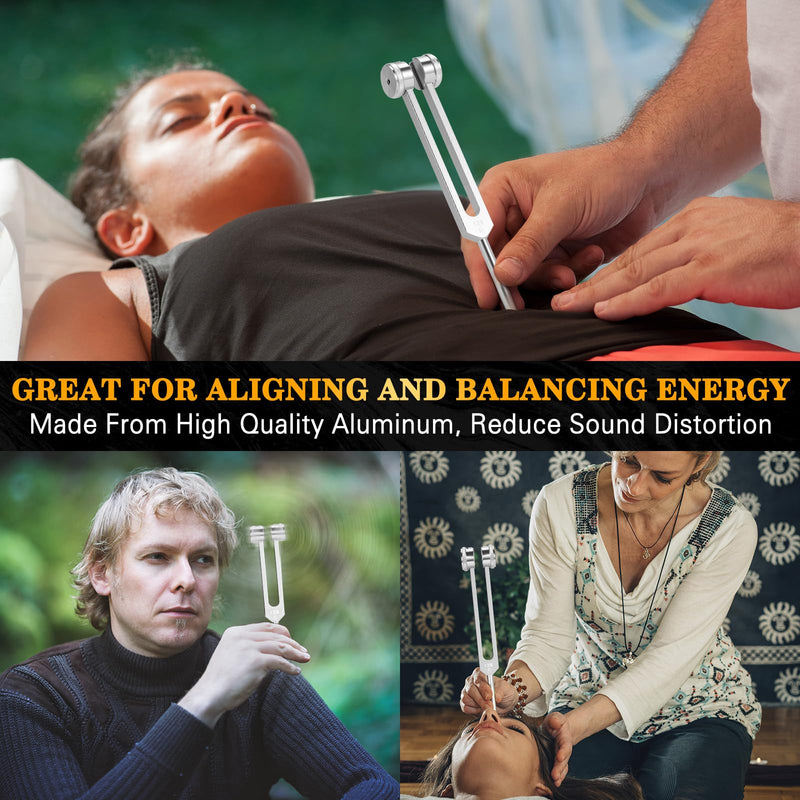 [Australia] - Tuning Fork 128hz with Reflex Hammer for Healing Chakra Set,Healing/Sound Therapy, Aluminum Alloy Sensory Tuning Fork Activator for Healing, Therapy Non Magnetic 