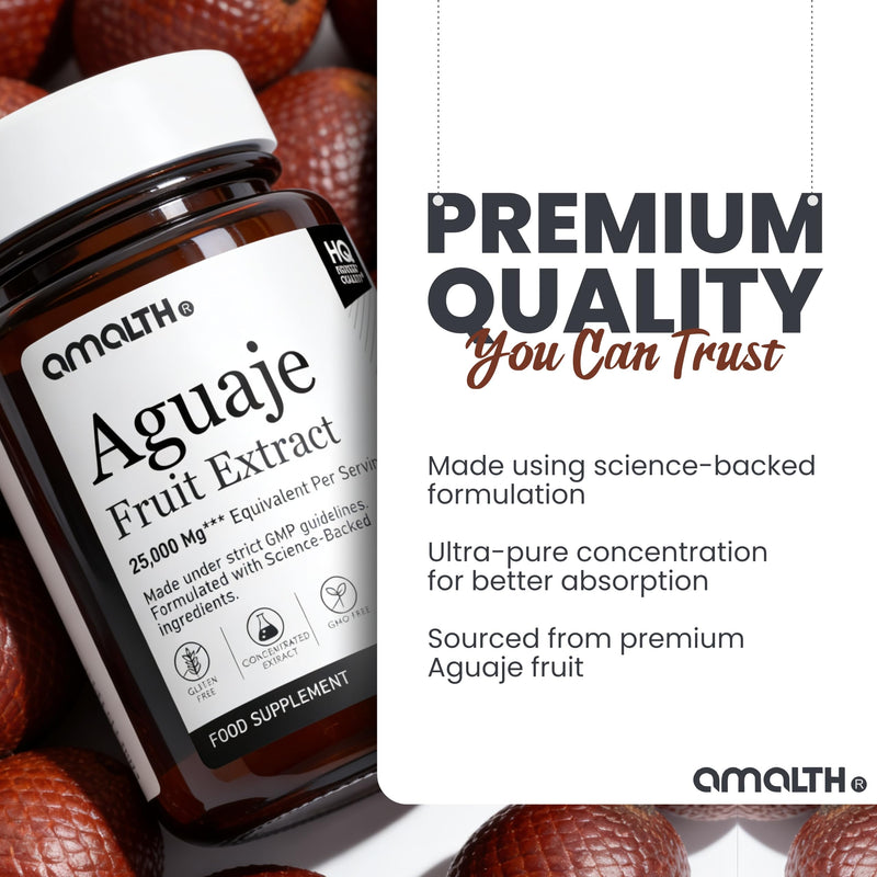 Aguaje Fruit Extract 1000mg Capsules – High Potency Aguaje Supplement – 120 Capsules – Premium Natural Plant Extract – Daily Wellness Formula